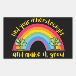 Adesivo Retangular ENCONTRE A SUA NOITE E FAÇA CRESCER O arco-íris