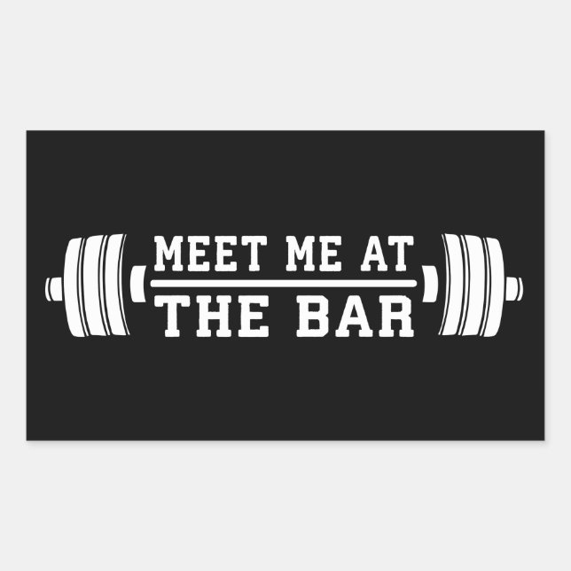 Adesivo Retangular Encontre-Me No Bar - Barbell - Workout (Frente)