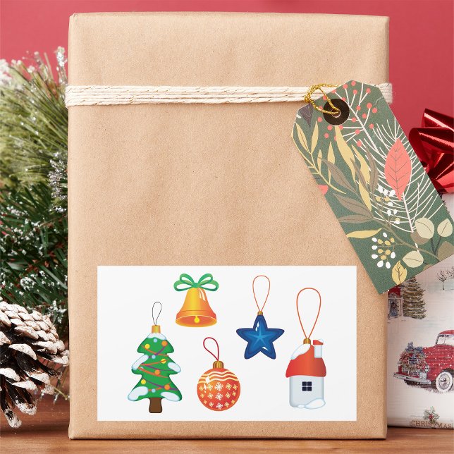 Adesivo Retangular Enfeites de natal decorativos (Criador carregado)