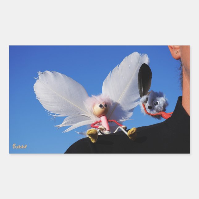 Adesivo Retangular Engel fubby op mijn schouder met uitdagend Monster (Frente)