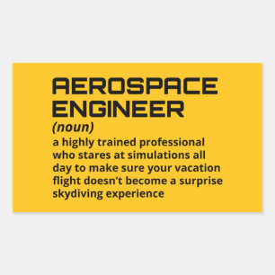 Adesivo Retangular Engenheiro aeroespacial - Definição engraçada B-3