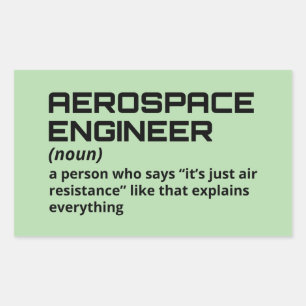 Adesivo Retangular Engenheiro aeroespacial - Definição engraçada B-4