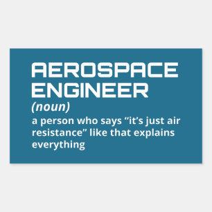 Adesivo Retangular Engenheiro aeroespacial - Definição engraçada W-4