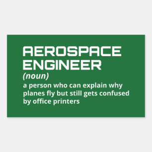 Adesivo Retangular Engenheiro aeroespacial - Definição engraçada W-5
