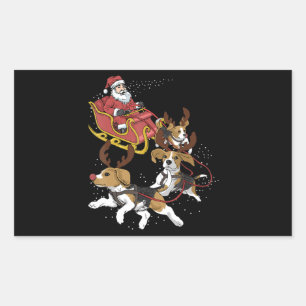 Adesivo Retangular Engraçado Beagle Dog Difm De Natal Para O Cão Love