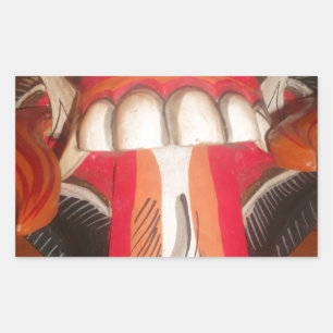 Adesivo Retangular Engraçado Carinho, Máscara de Halloween