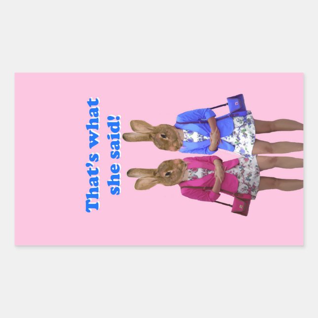 Adesivo Retangular Engraçado, foi o que ela disse. (Frente)