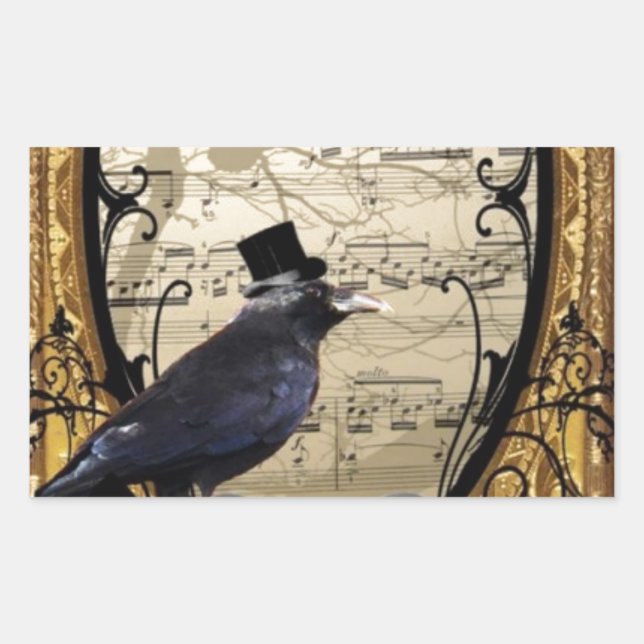 Adesivo Retangular Engraçado vintage Gothic. (Frente)