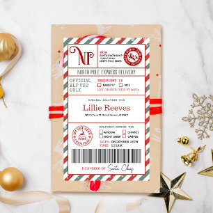 Adesivo Retangular Entrega Especial do Polo Norte do Elf de Natal