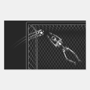 Adesivo Retangular Entrevista de Esqueleto de Raio X B&W Goalie