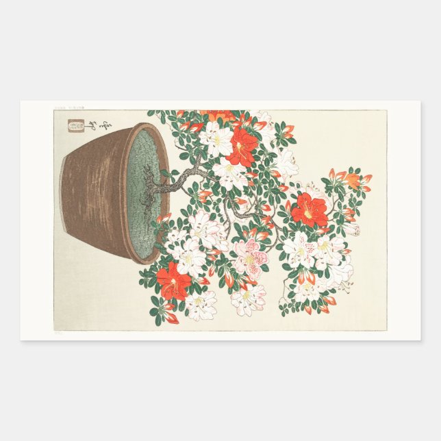 ADESIVO RETANGULAR ENVELOPE SEAL : JAPONÊS WOODBLOCK : OHARA KOSON (Frente)