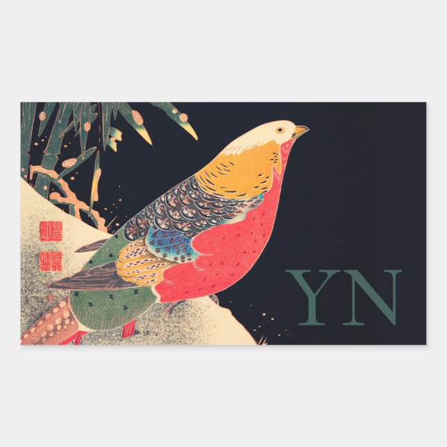 ADESIVO RETANGULAR ENVELOPE SEAL STICKER: BLOCO DE MADEIRA JAPONÊS (Frente)