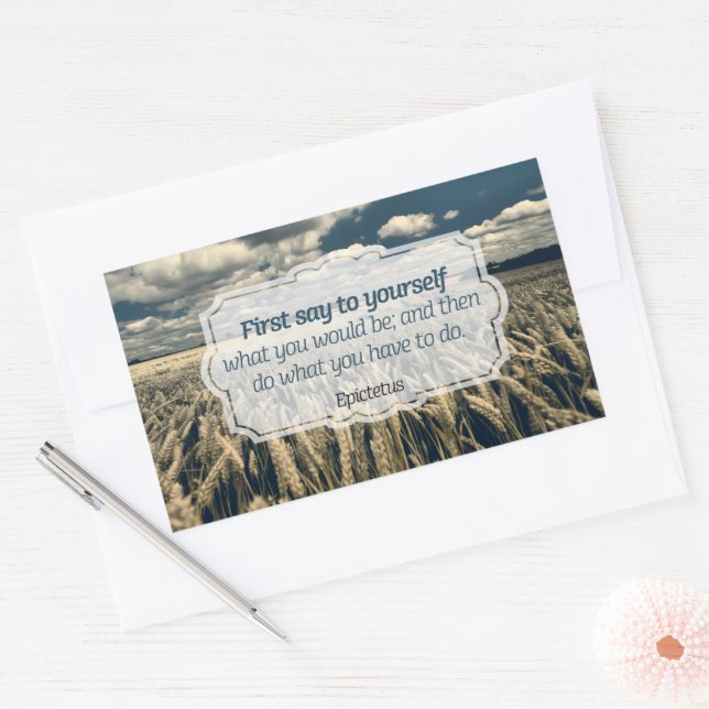 Adesivo Retangular Epictetus "Faça isso" Citação Inspiracional (Envelope)