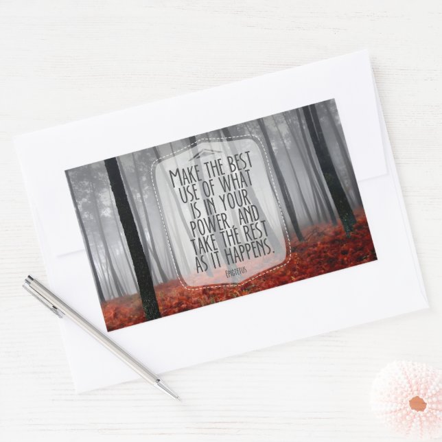 Adesivo Retangular Epictetus Inspirational Cote "Adaptar" (Envelope)