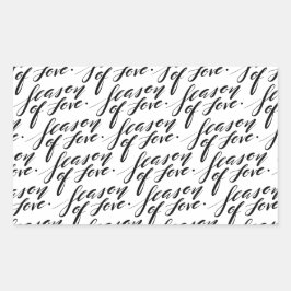 Adesivo Retangular época de amor com script manual