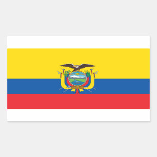 Adesivo Retangular Equador* Flag Sticker Bendera de Equador