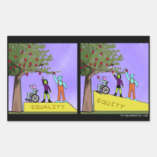 Adesivo Retangular Equidade vs Igualdade