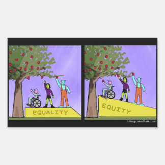 Adesivo Retangular Equidade vs Igualdade