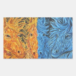 Adesivo Retangular Equilíbrio Eterno-Cavalos-Gêmeos