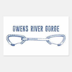 Adesivo Retangular Equipamento rápido para escalada na Owens River Go