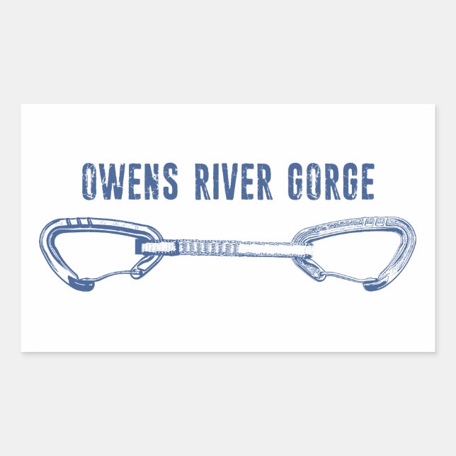 Adesivo Retangular Equipamento rápido para escalada na Owens River Go (Frente)