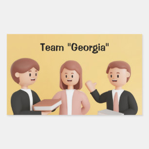 Adesivo Retangular Equipe da Empresa Participante do Grupo Personaliz