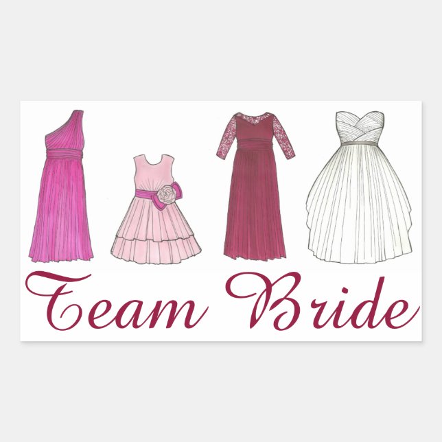 Adesivo Retangular Equipe Noiva do Partido Bridal Bridesmaid Sticker (Frente)