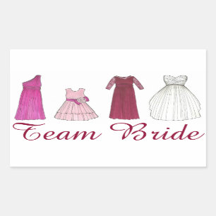 Adesivo Retangular Equipe Noiva do Partido Bridal Bridesmaid Sticker