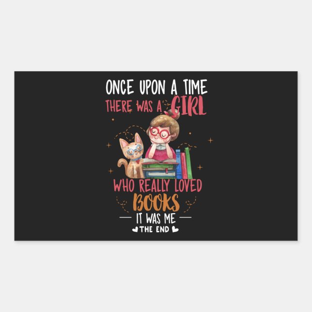 Adesivo Retangular Era Uma Vez Uma Garota Que Realmente Livros (Frente)
