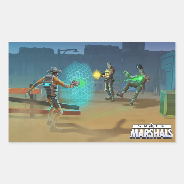 Adesivo Retangular Escaravanas de Agentes Espaciais (Frente)