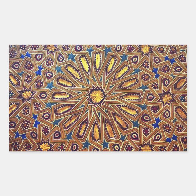 Adesivo Retangular escaravelho-mosaico marroquino decoração geometria (Frente)