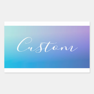 Adesivo Retangular Escrita de Roteiro Editável Moderna   Ombre Colori