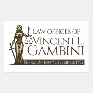 Adesivo Retangular Escritórios de Direito de Vincent L Gambini