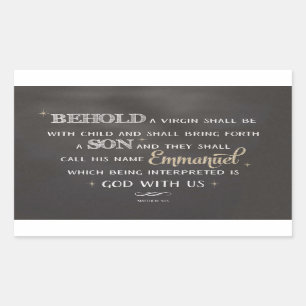 Adesivo Retangular Escritura de Natal - Mateus 1:23