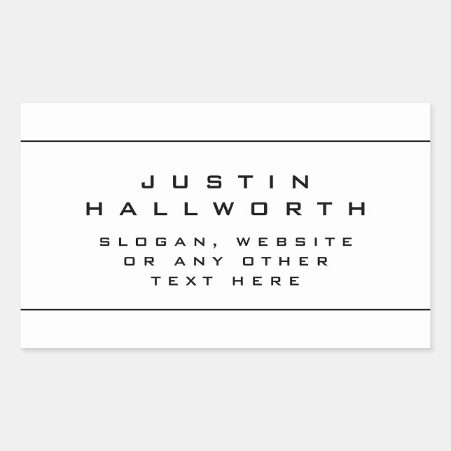 Adesivo Retangular Escuro e Branco com aparência única (Frente)