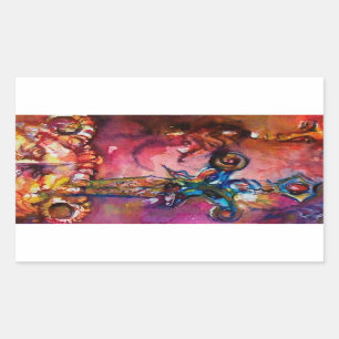 Adesivo Retangular Espada Mágica do EXCALIBUR, Fantasia Amarela Verme