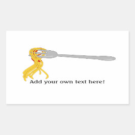 Adesivo Retangular Espaguete no Fork: Foto de Massas