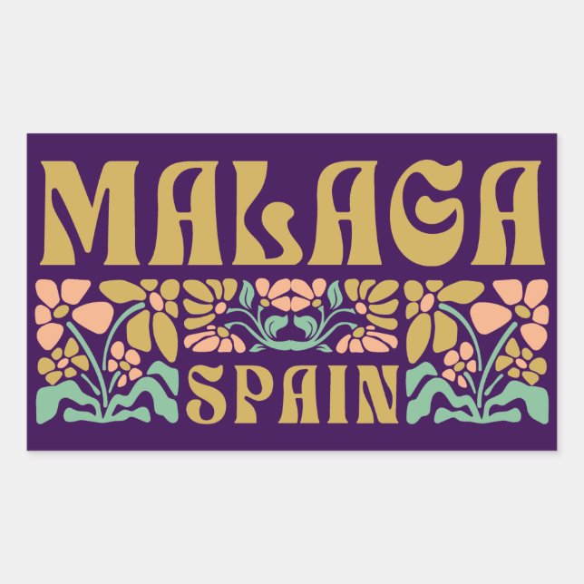 Adesivo Retangular Espanha Malaga Costa del Sol (Frente)