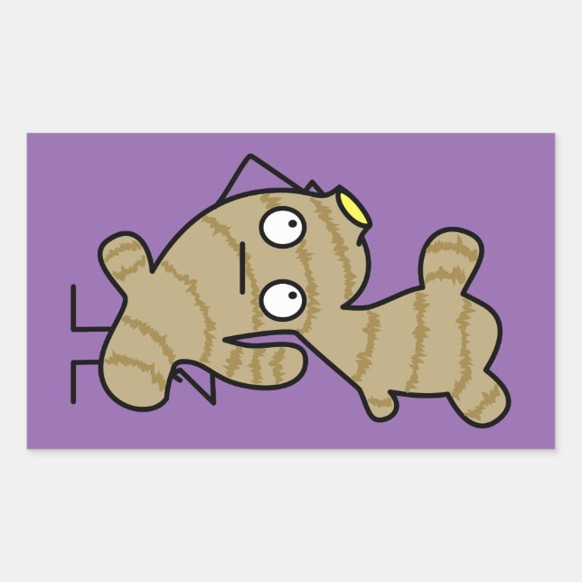 Adesivo Retangular Especiaria asiática saudável da raiz do gengibre (Frente)