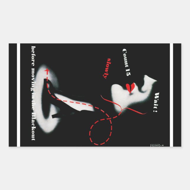 Adesivo Retangular Espere ~ antes de se mover no apagão (Frente)