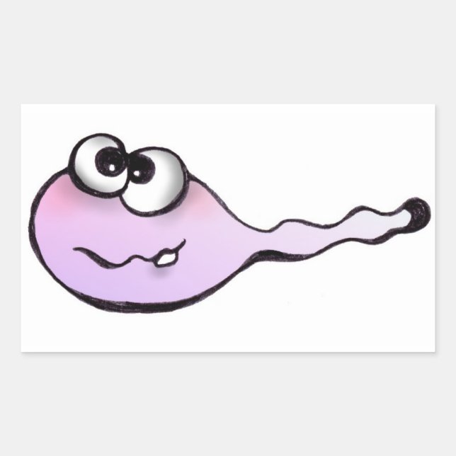 Adesivo Retangular Espermatozóides, sperm, aufkleber, kaulquappen, (Frente)