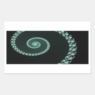 Adesivo Retangular Espiral Verde e Cinza Fractal