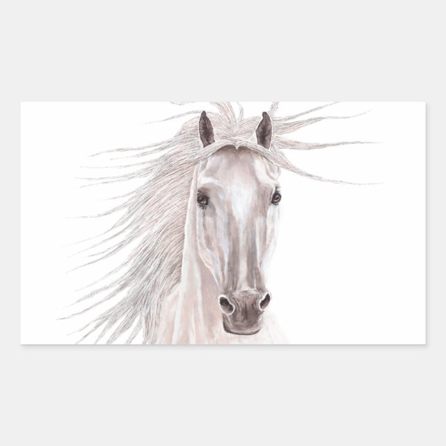 Adesivo Retangular Espírito do Cavalo Vento-Vintage (Frente)