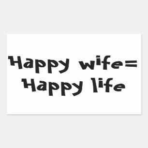 Adesivo Retangular Esposa feliz = vida feliz