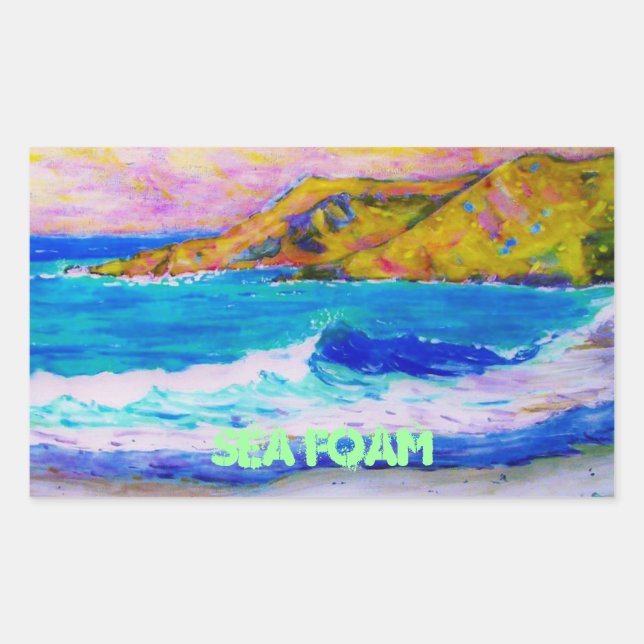 Adesivo Retangular Espuma marinha (Frente)