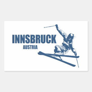 Adesivo Retangular Esquiador de Innsbruck Áustria