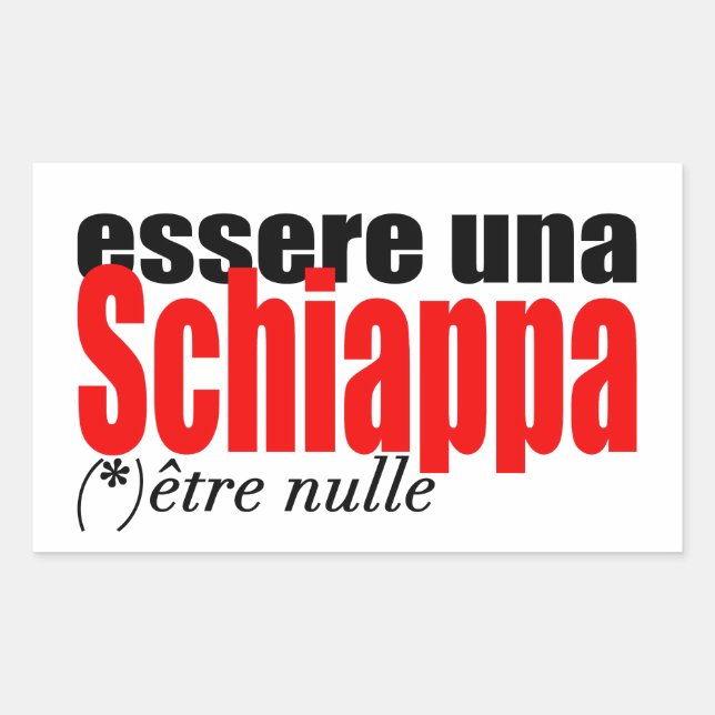 Adesivo Retangular Esseruna Schiappa être nulle en français R Stick (Frente)