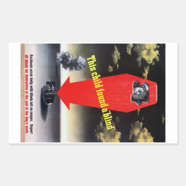 Adesivo Retangular Esta criança encontrou um cego (Frente)