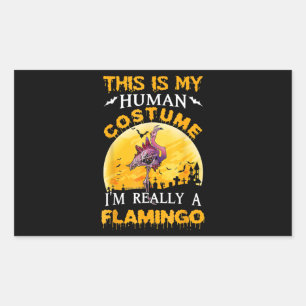 Adesivo Retangular Esta É A Minha Figurinha Humana De Flamingo Hallow