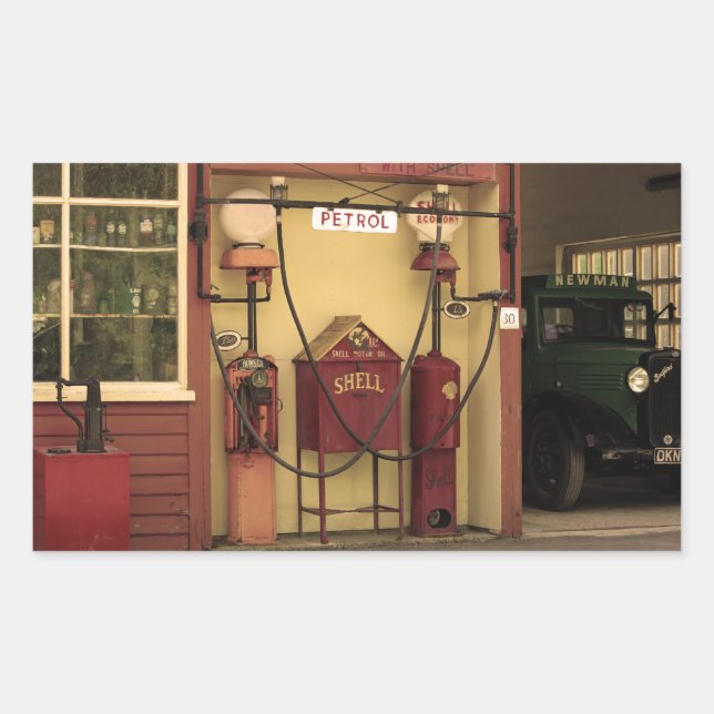 Adesivo Retangular Estação de Gás Nostálgica (Frente)